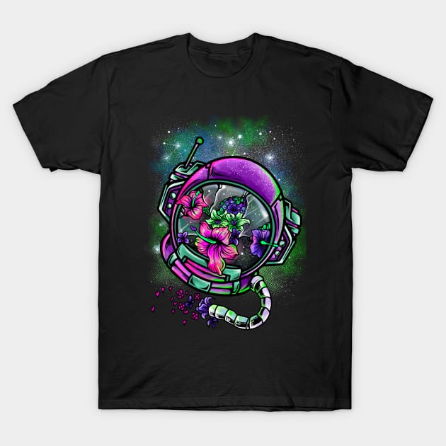 Flowers in space T-Shirt by Artwork Simpson